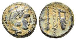 KINGS of MACEDON. Alexander III The Great. (336-323 BC).Uncertain mint in Western Asia Minor.Ae.

Obv : Head of Herakles right, wearing lion skin.

Re...