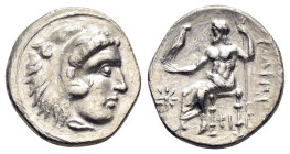 KINGS of MACEDON.Philip III.(323-317 BC).Uncertain in western Asia Minor.Drachm.

Obv : Head of Herakles right, wearing lion skin.

Rev : ΦΙΛΙΠΠΟY...