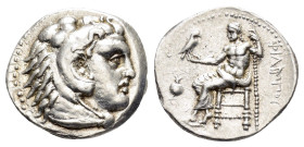 KINGS of MACEDON. Philip III Arrhidaios (323-317 BC).Side.Drachm. 

Obv : Head of Herakles right, wearing lion skin.

Rev : ΦΙΛΙΠΠΟΥ.
Zeus seated left...