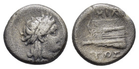 BITHYNIA. Kios.(Circa 350-300 BC).Hemidrachm.

Obv : K.
Laureate head of Apollo right.

Rev : MIΛΗΤΟΣ.
Prow of galley left, ornamented with star.
BMC ...