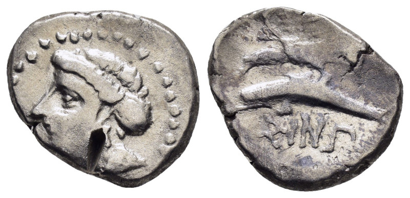 PAPHLAGONIA.Sinope.(Circa 330-300 BC).Drachm.

Obv : Head of nymph left, with ha...