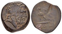 PONTUS.Amaseia.Time of Mithradates VI.( circa 100-85 BC).Ae.

Obv : Head of Zeus right.

Rev : ΑΜAΣΣEIA.
Eagle standing left, head right, on thunderbo...