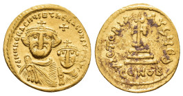 HERACLIUS with HERACLIUS CONSTANTINE.(610-641 AD).Constantinople.Solidus.

Obv : δδ NN ҺЄRACLIЧS ЄT ҺЄRA CONST P P AV.
Crowned and draped facing busts...