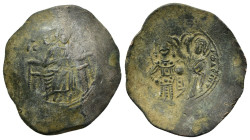 MANUEL I.(1143-1180).Constantinople.Trachy.

Obv : IC - XC.
Christ Pantokrator entrhoned facing.

Rev : MANYHΛ ΔECΠOT.
Manuel standing facing, holding...