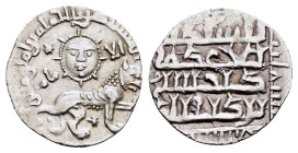 SELJUQ of RUM.Kaykhusraw II.(1211-1220).Siwas.638 AH.HalfDirhem.

Obv : Lion advancing right, three stars around, above, personification of sun abov...