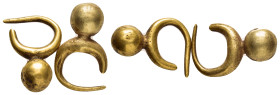 ANCIENT GREEK GOLD or GOLDED EARINGS (4TH-1ST CENTURY BC.)Au.

Condition : Good very fine.

Weight : 5.49 gr
Diameter : mm