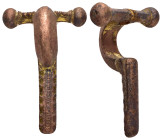 ANCIENT GREEK BRONZE FIBULA.(3th-2th Century BC).Ae.

Condition : Good very fine.

Weight : 57.49 gr
Diameter : 17 mm
