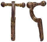 ANCIENT GREEK BRONZE FIBULA.(3th-2th Century BC).Ae.

Condition : Good very fine.

Weight : 38.95 gr
Diameter : 59 mm
