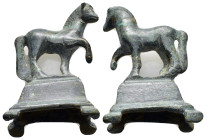 ANCIENT ROMAN BRONZE HORSE FIGURINE.(1st - 2nd Century).Ae.

Condition : Good very fine.

Weight : 89.3 gr
Diameter : 65 mm
