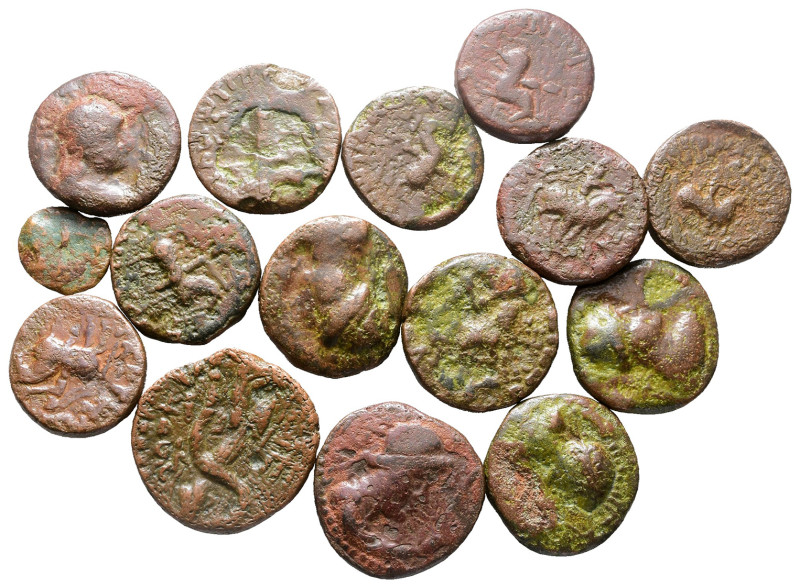 Lot of ca. 15 kushan bronze coins / SOLD AS SEEN, NO RETURN!

Fine