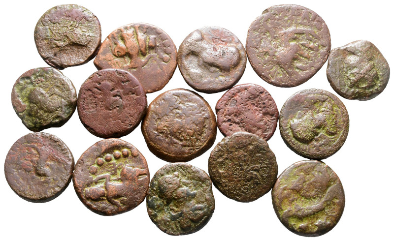 Lot of ca. 15 kushan bronze coins / SOLD AS SEEN, NO RETURN!

Fine