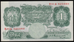 One Pound Peppiatt 1948 B258 1st Run R01A 420489 about EF rare the first R01A we have offered