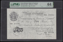 Five Pounds Beale white B270 dated 18th November 1949 prefix O98, Choice Uncirculated and graded 64 by PMG