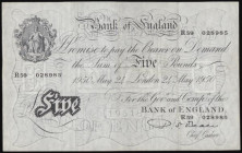 Five Pounds Beale white B270 dated 24 May 1950 series R59 028985, aVF