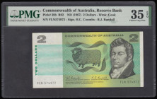 Australia 2 Dollars Commonwealth Reserve Bank 1967 Coombs and Randall Pick 38b a scarce issue PMG 35 EPQ