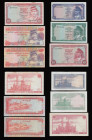 Brunei 1967 (4) 10 Rineit Pick 3 nVF, 5 Ringit Pick 2 GVF, 1 Ringit Pick 1 (2) Fine and VF, 10 Ringit 1983 Fine with some stains, 5 Ringit 1988 Fine, ...