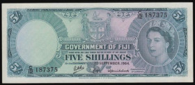 Fiji 5 Shillings 1.9.1964 Ritchie, Griffiths, Cruikshank series C/12 181375 Pick 51d AU and rare in this high grade