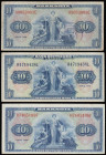 Germany (West Germany Federal Republic) U.S. Army Command 10 Deutsche Marks series of 1948 (2),1949 (1) 2 varieties consisting of the Pick 5a (Rosenbe...