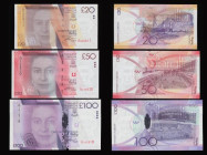 Gibraltar 2011 issues A/AA prefix (5) &pound;5, &pound;10, &pound;20, &pound;50, &pound;100 all Unc Pick 35 - 39