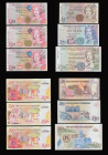 Guernsey (12) 1 Pound Hodder Pick 46b VF some dirt reverse, 1 Pounds Clark, Brown, Bull and Trestain the Trestain Unc others F-VF, 5 Pounds 2000 Mille...