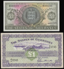 Guernsey 1 Pound (2) 1 March 1965 Pick 43b approaching VF and ND(1969-75) Hodder Pick 45b Unc