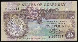Guernsey 5 Pounds Trestain Pick 53b Unc series H999943