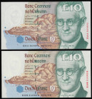 Ireland Republic Of Central Bank 10 Pounds (2 ) signature M.F. Doyle & S.P. Cromien all in UNC