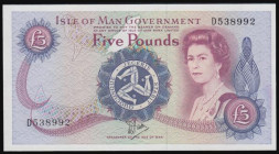 Isle of Man 5 Pounds Dawson series D538992 Pick 35b Unc