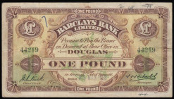 Isle of Man Barclays Bank Limited 1 Pound Pick 1c (BY IM18f; IOMPM M346) dated 25th March 1958 signatures T. Hall & J. Butterworth serial number 44219...