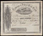 Isle of Man, Ramsey & Isle of Man Bank &pound;1 unissued remainder dated 18xx (1825), Quarmby 218, a few light and insignificant stains, EF
