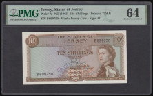 Jersey 10 Shillings (1963) Pick 7 Choice Uncirculated PMG 64