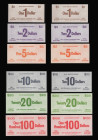 New Zealand D.C.B Practice Money (FOR TRAINING PURPPOSES ONLY) (9) Ten Shillings Brown, One Pound Purple and 5 Pounds Blue, $1 Brown, $2 Purple, $5 Or...