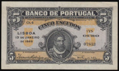 Portugal 5 Escudos 13.1.1925 Pick 133 series 07833 pleasing VF