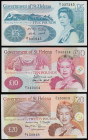 Saint Helena (3) Five Pounds (1998) H/1 337245, Ten Pounds (2004) P/1 343414 and Twenty Pounds (2004) A/1 150918 Pick 11,12 and 13 Unc