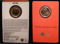 Half Sovereign 2014 I Marsh 560B, S.SB7B, Lustrous UNC on the red Royal Mint card of issue