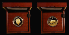 One Hundred Pounds 2021 - Shengxiao Collection - Chinese Lunar Year of the Ox, One Ounce Gold Proof, Reverse: An Ox grazing, design by Harry Brockway,...