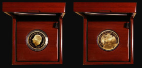 One Hundred Pounds 2023 Myths and Legends - King Arthur One Ounce Gold Proof, Obverse: King Charles III left, Reverse: King Arthur with the sword Exca...