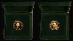 Sovereign 1980 Proof S.SC1, Marsh 311A, UNC to nFDC the reverse with some minor hairlines, in the Royal Mint soft case of issue, no certificate