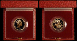 Sovereign 1985 Proof S.SC2, Marsh 313D, nFDC to FDC with a small tone spot on the reverse, in the Royal Mint box of issue with certificate