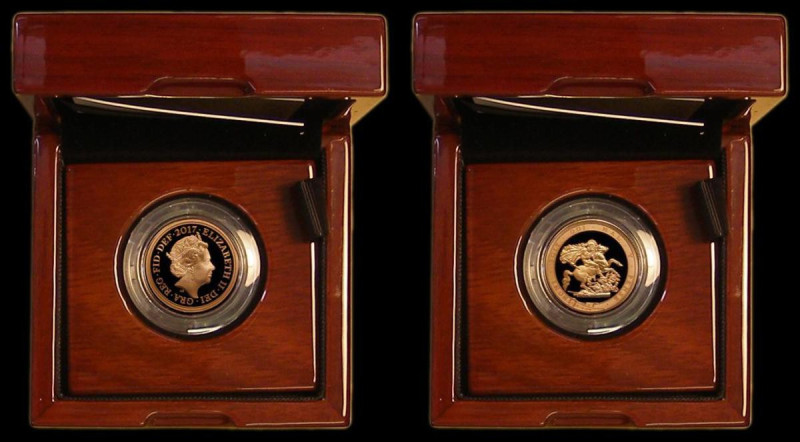 Sovereign 2017 Gold Proof Piedfort George and the Dragon within the Order of the...