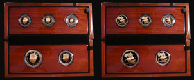 United Kingdom 2023 Gold Proof Set - King Charles III Coronation, the obverse featuring the crowned head of Charles III, the reverse of the Five Pound...