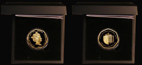 Alderney Double Sovereign 2021 50th Anniversary of Decimalization Gold Proof FDC in the Hattons of London box of issue with certificate, only 199 mint...