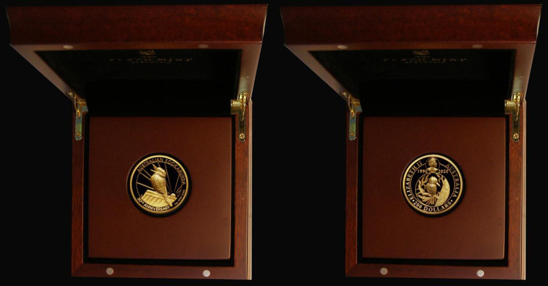 Australia 200 Dollars 2020 2 ounce fine gold Kookaburra Proof FDC in the Perth M...