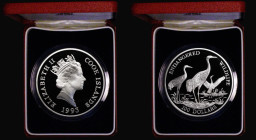 Cook Islands 100 Dollars 1993 Endangered Wildlife - Manchurian Cranes 5oz. Silver Proof KM#158 FDC in the box of issue with certificate