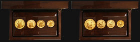 South Africa 2018 Gold Proof Krugerrand 4 coin set containing 1/4, 1/10, 1/20 and 1/50 oz Krugerrands in the SAM wooden presentation box of issue with...