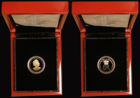 St. Helena Gold Guinea 2018 65th Anniversary of the Coronation, Reverse: Crowned Royal EIIR cypher, Gold Proof FDC in the red East India Company box o...