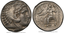 MACEDONIAN KINGDOM. Alexander III the Great (336-323 BC). AR tetradrachm (24mm, 17.17 gm, 7h). NGC XF 4/5 - 4/5, flan flaw. Early posthumous issue of ...