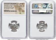 MACEDONIAN KINGDOM. Alexander III the Great (336-323 BC). AR drachm (19mm, 4.19 gm, 12h). NGC Choice AU 5/5 - 4/5. Posthumous issue of uncertain mint ...