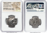 THRACE. Odessus. ca. 280-200 BC. AR tetradrachm (29mm, 16.31 gm, 11h). NGC Choice VF 4/5 - 3/5, edge marks. Posthumous issue in the name and types of ...