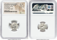 MACEDONIAN KINGDOM. Alexander III the Great (336-323 BC). AR drachm (17mm, 4.31 gm, 1h). NGC Choice AU 5/5 - 5/5. Lifetime issue of Lampsacus, ca. 328...